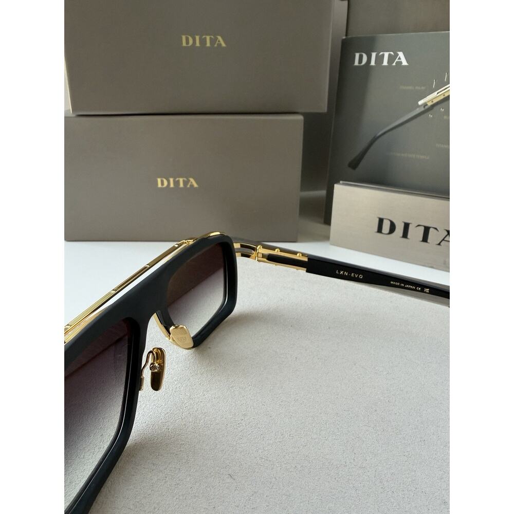 DITA LXN-EVO DTS403-A-01 MATTE BLACK GOLD GRAY GRADIENT SUNGLASSES AUTHENTIC - Picture 6 of 13